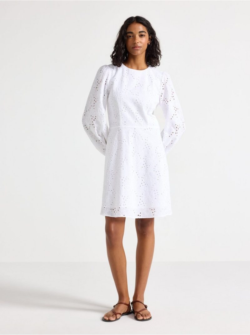 Mini dress with broderie anglaise - 3012418-70