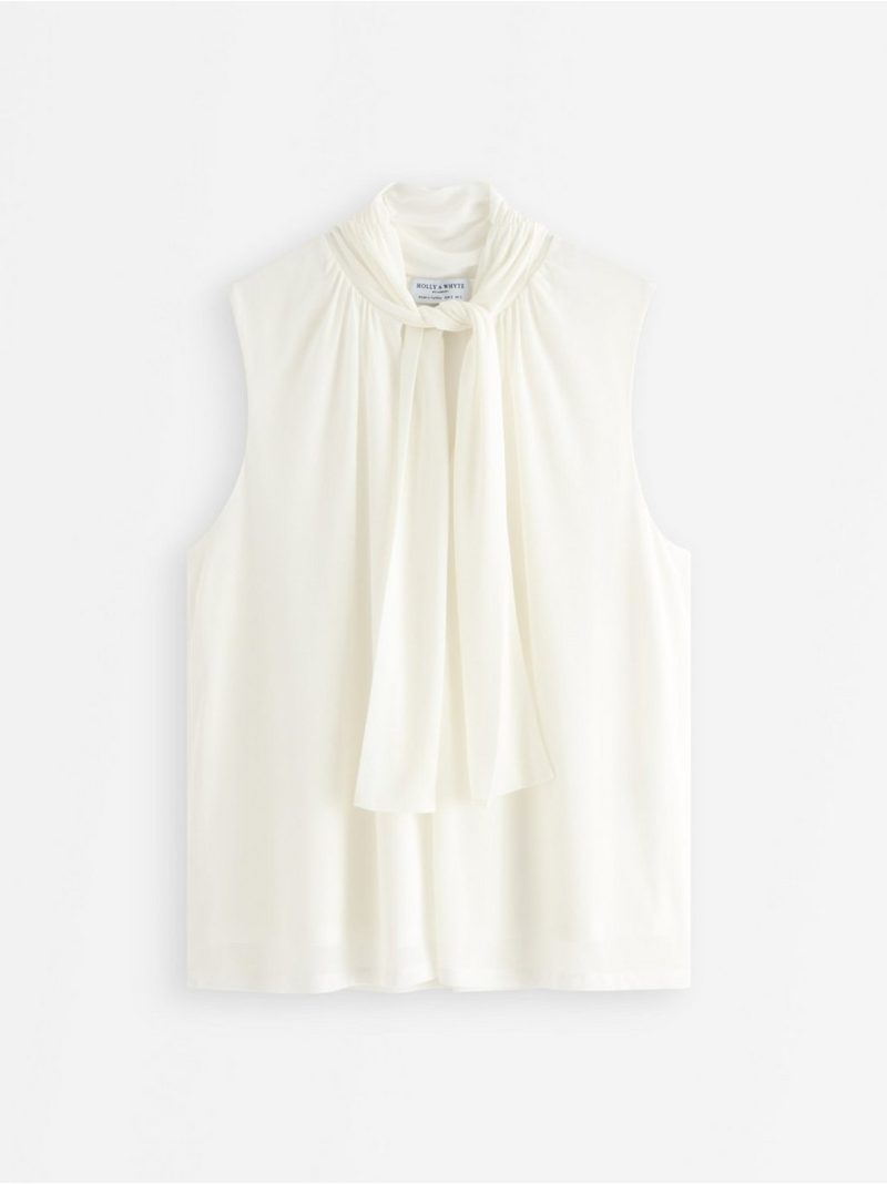 Sleeveless blouse with tie band - 3013393-300