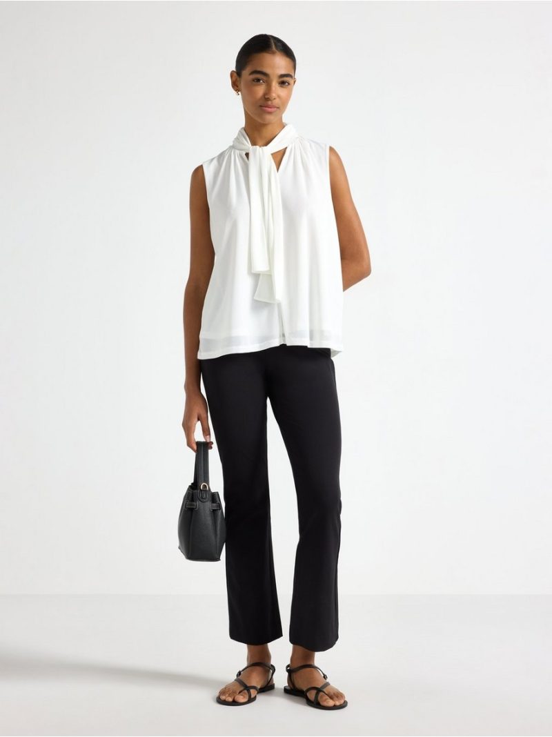 Sleeveless blouse with tie band - 3013393-300