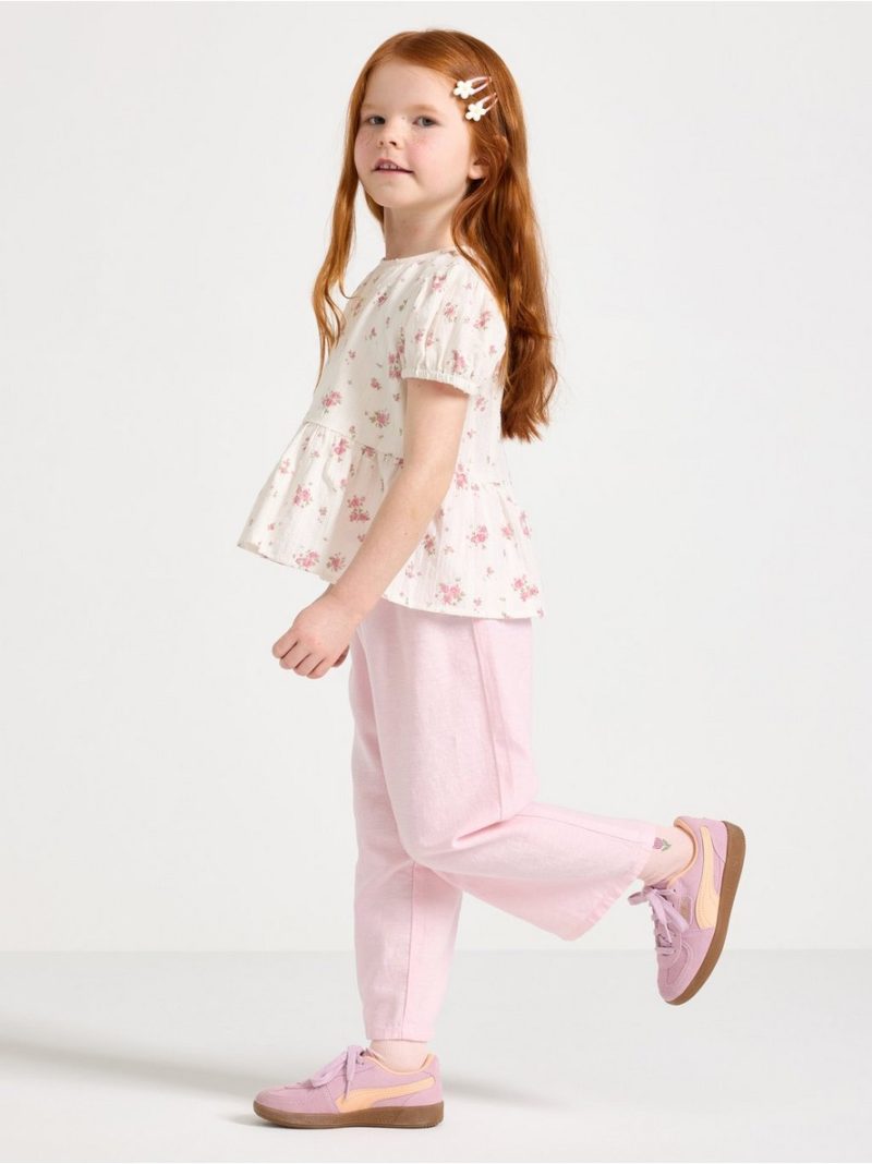 Cropped trousers in linen blend - 3005050-6666