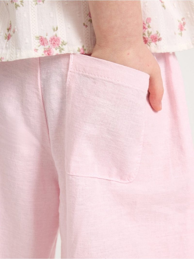Cropped trousers in linen blend - 3005050-6666