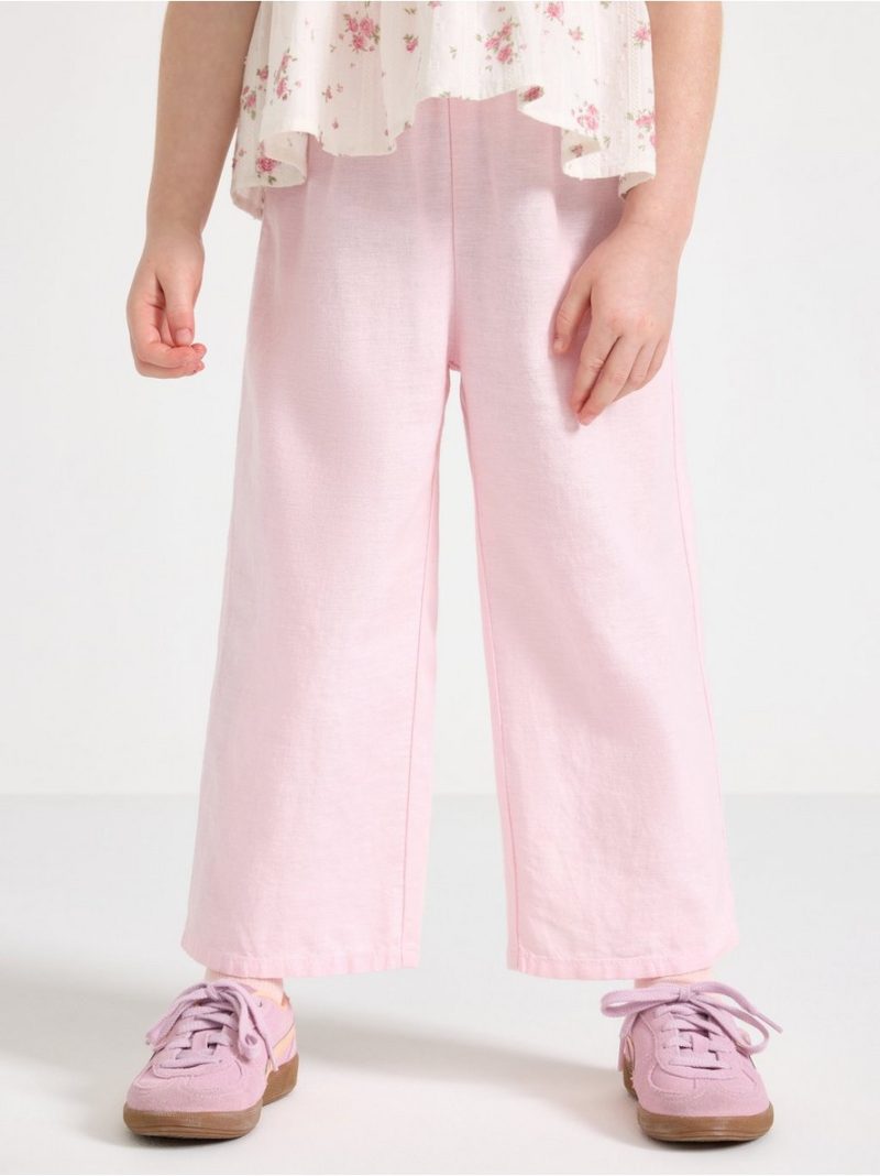 Cropped trousers in linen blend - 3005050-6666