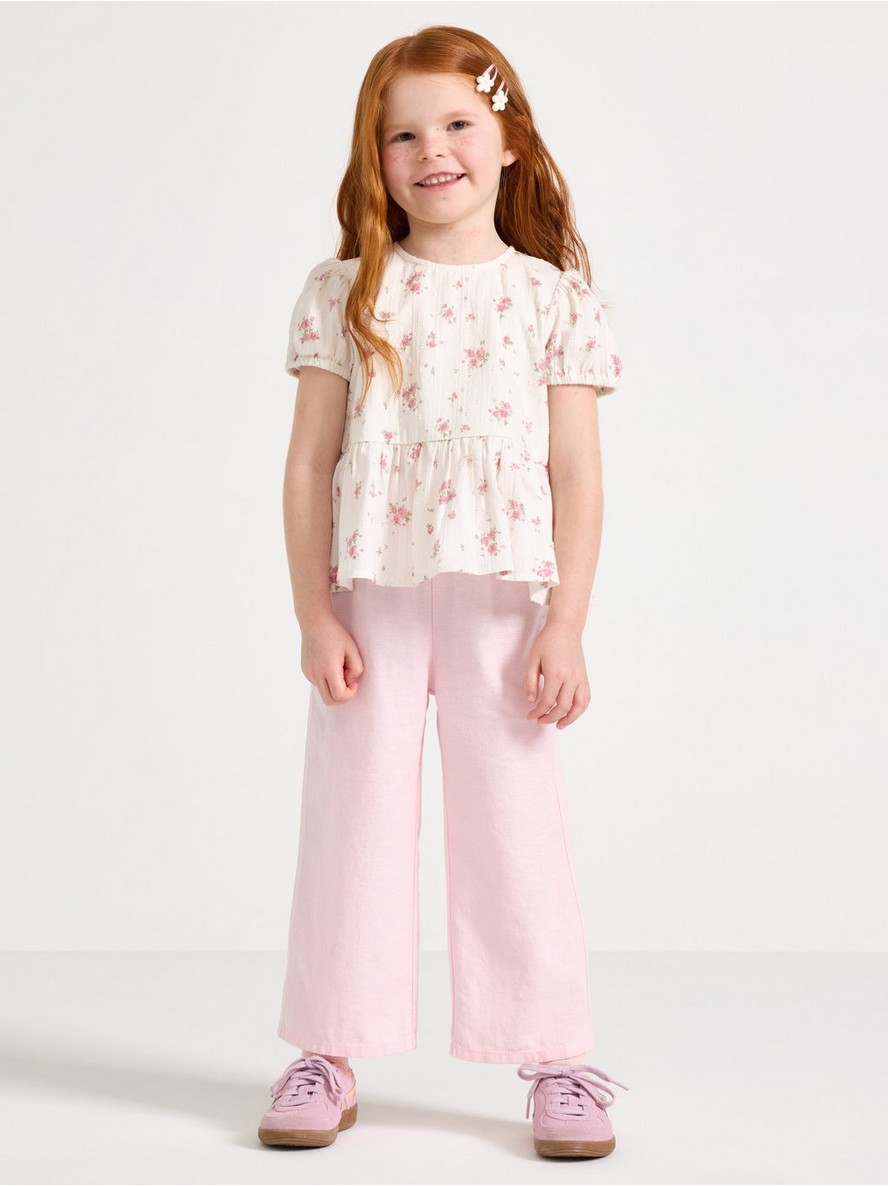 Cropped trousers in linen blend - 3005050-6666