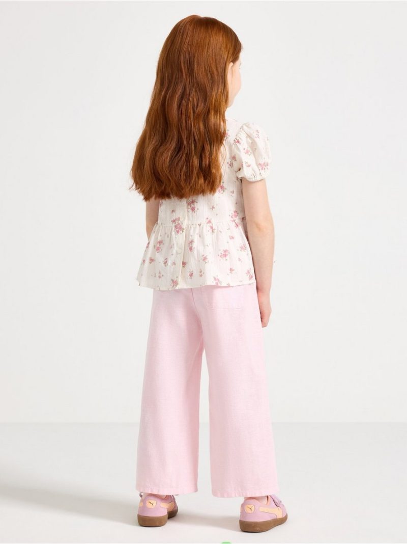 Cropped trousers in linen blend - 3005050-6666
