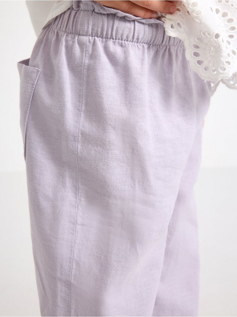 Cropped trousers in linen blend - 3005050-9959