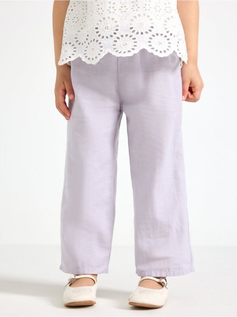Cropped trousers in linen blend - 3005050-9959