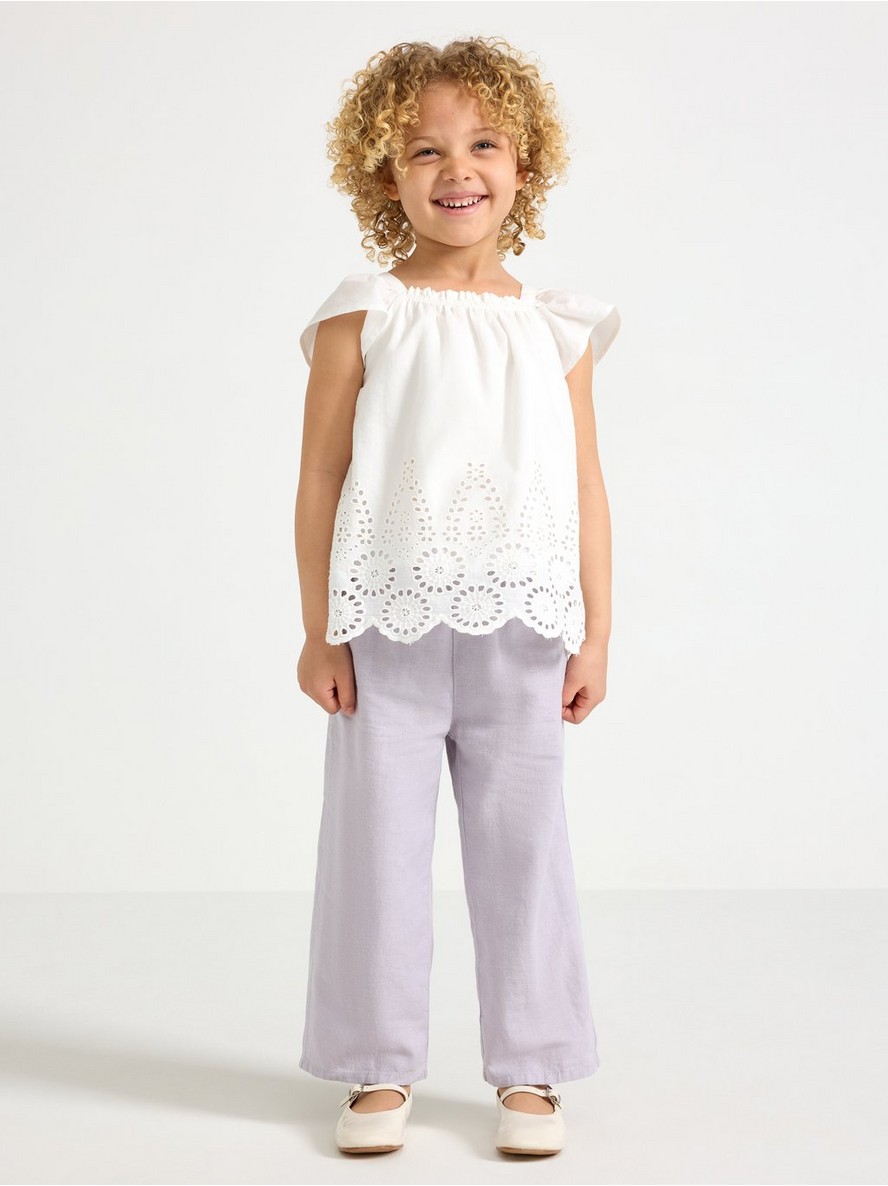 Cropped trousers in linen blend - 3005050-9959