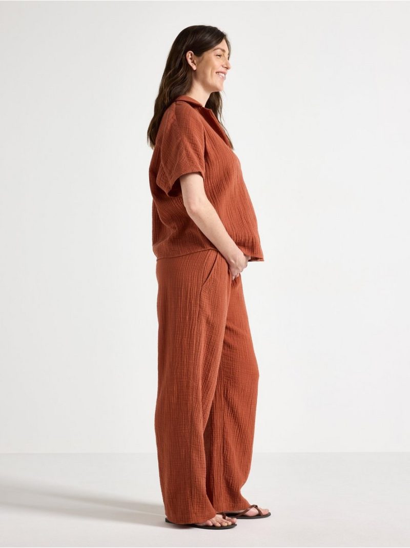 MOM straight crinkled trousers - 3006829-1802