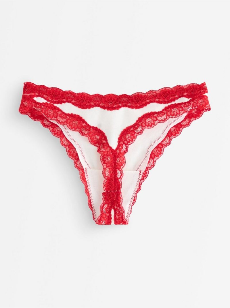 Thong with lace trim - 3008955-300