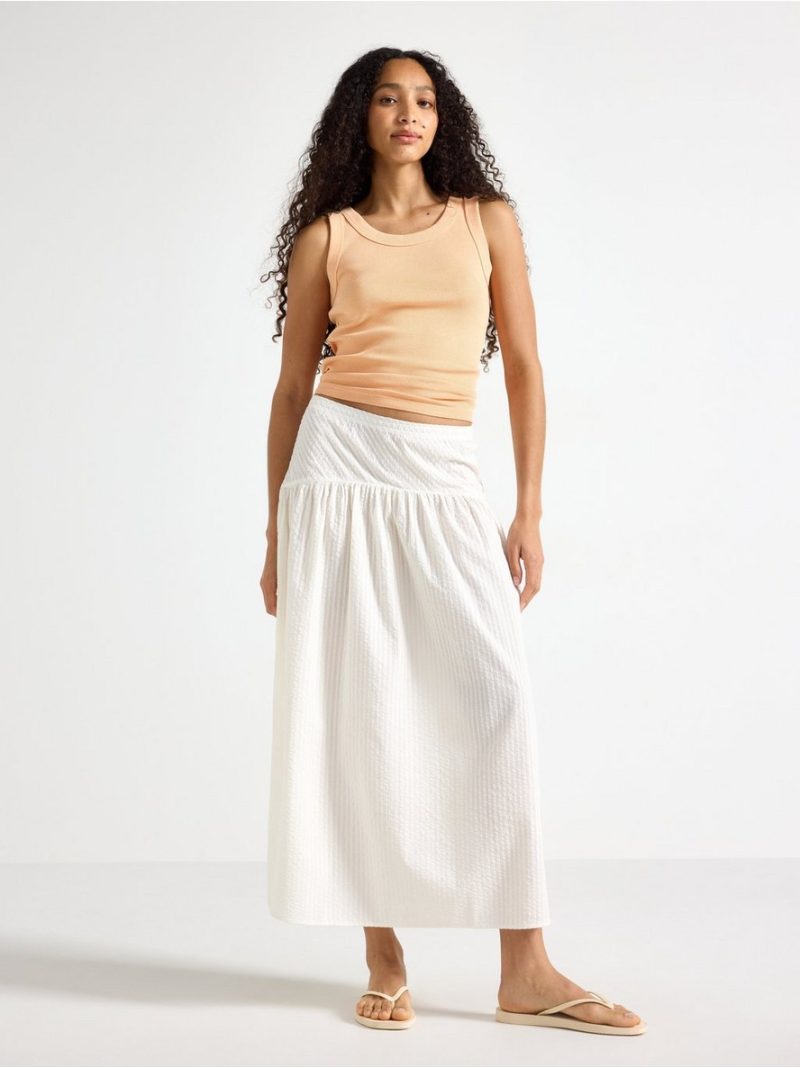 Midi skirt in seersucker - 3010806-7862
