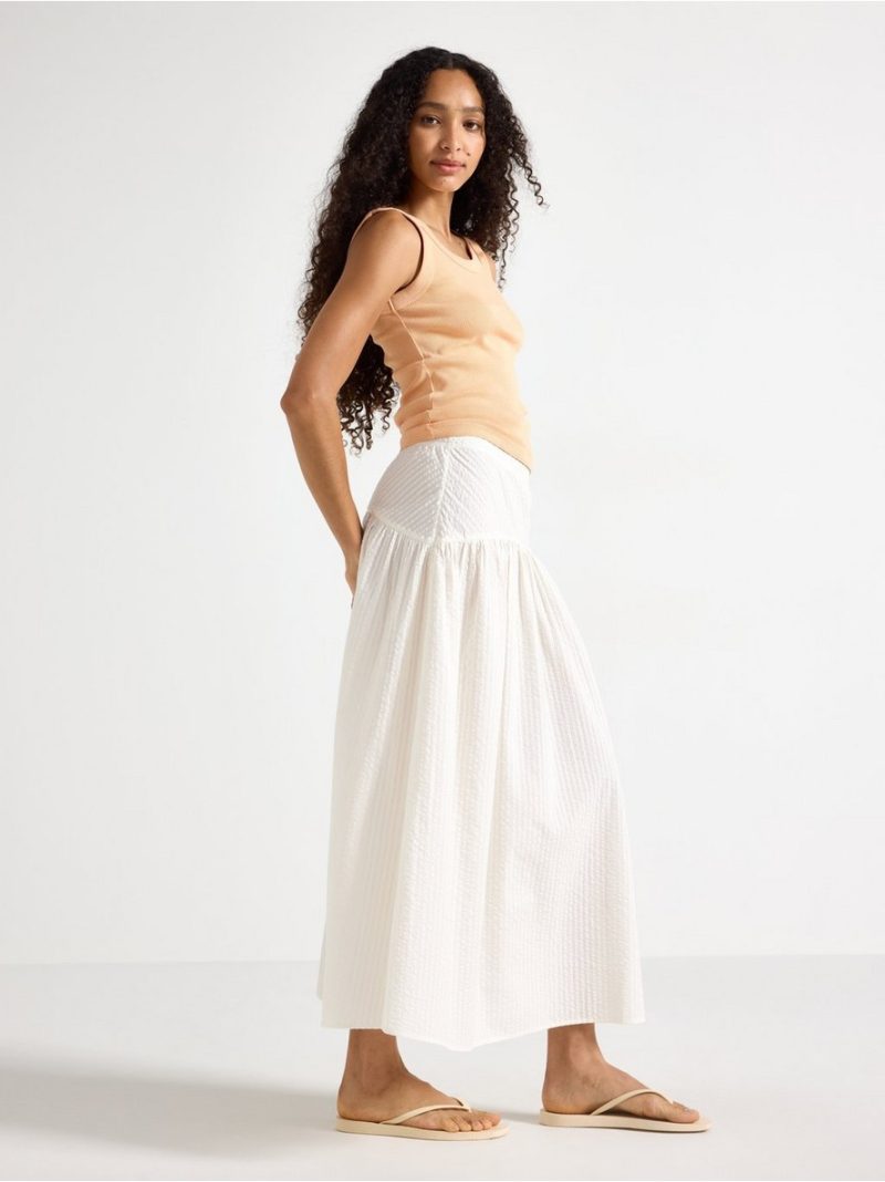 Midi skirt in seersucker - 3010806-7862