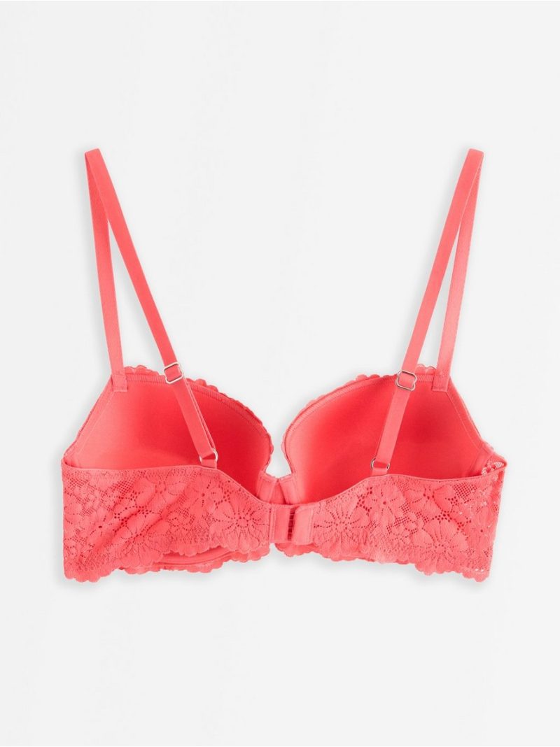 Push-up balconette bra with lace - 3010871-7908