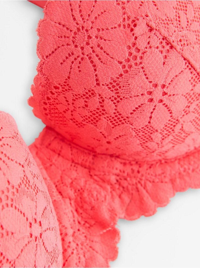 Push-up balconette bra with lace - 3010871-7908