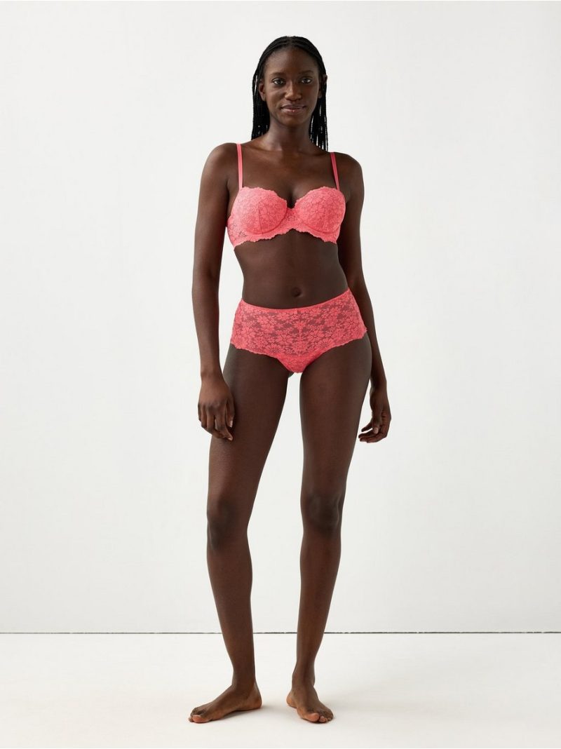Push-up balconette bra with lace - 3010871-7908