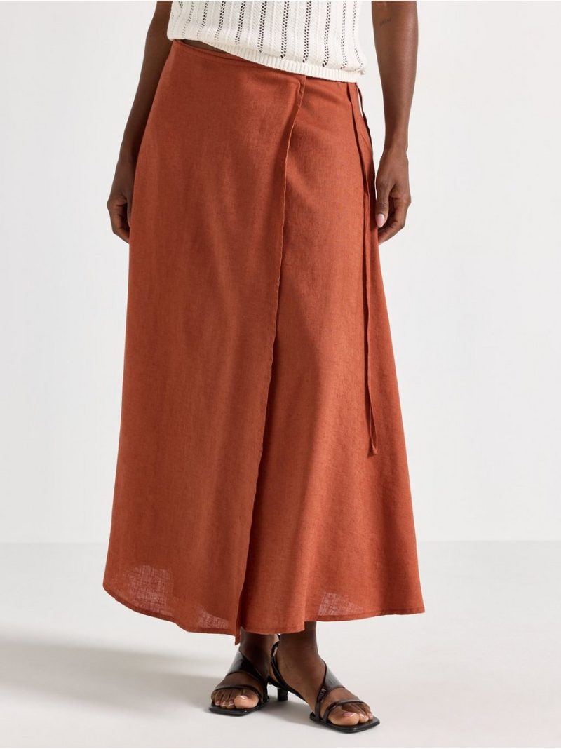 Midi skirt in linen blend - 3011254-1802