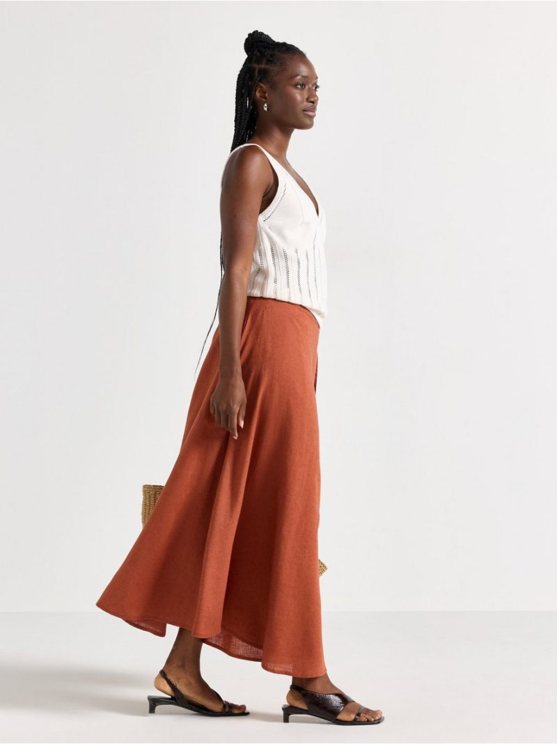 Midi skirt in linen blend - 3011254-1802
