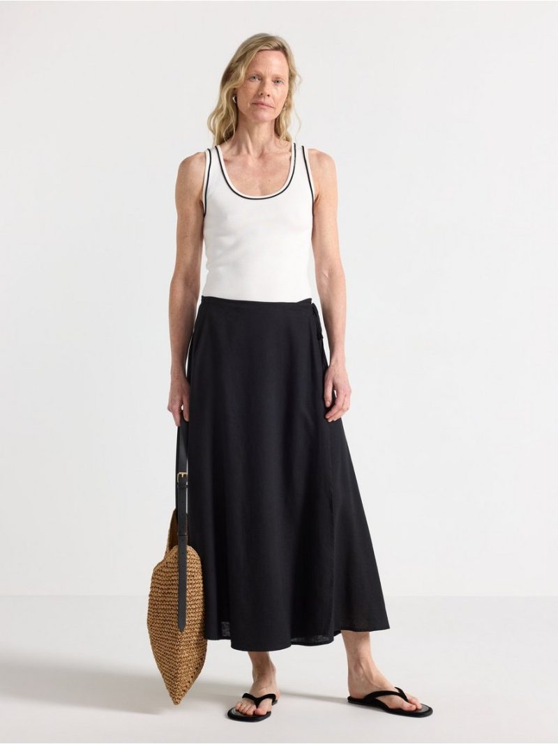 Midi skirt in linen blend - 3011254-80