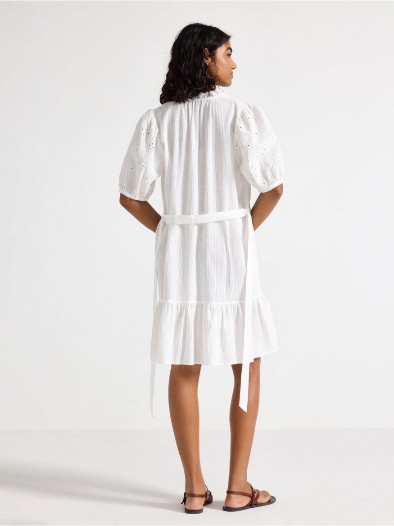 Mini dress with broderie anglaise - 3011449-300