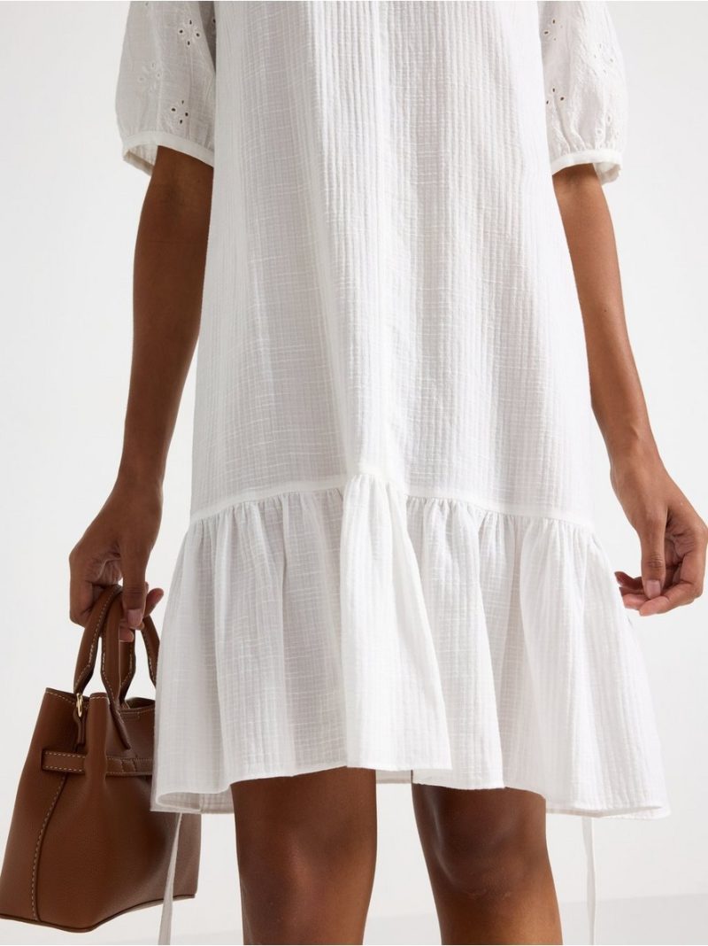 Mini dress with broderie anglaise - 3011449-300
