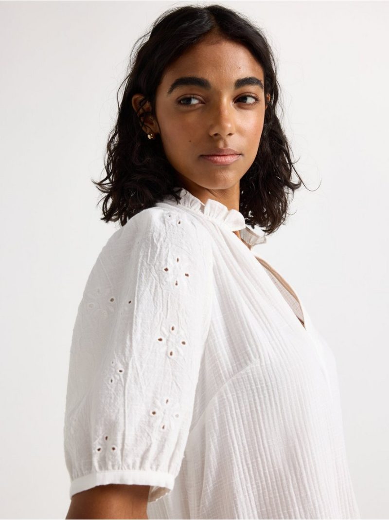 Mini dress with broderie anglaise - 3011449-300