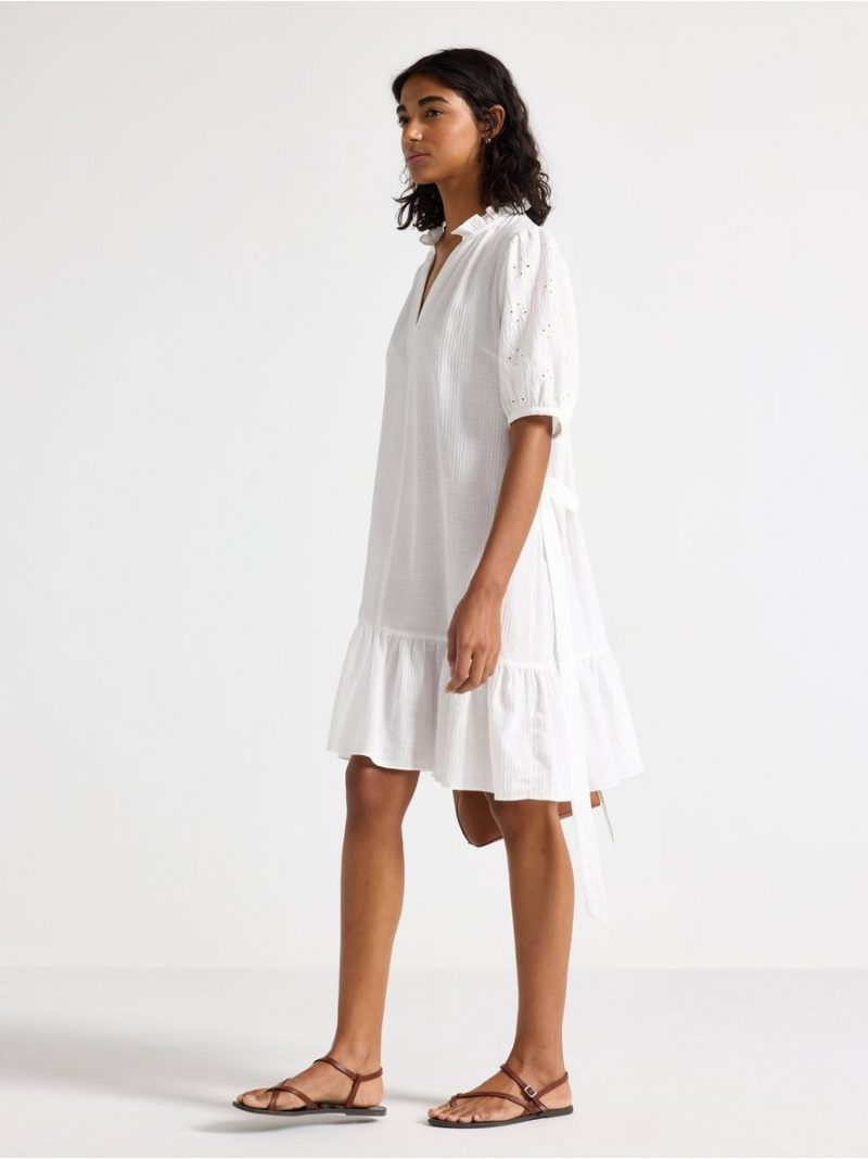 Mini dress with broderie anglaise - 3011449-300