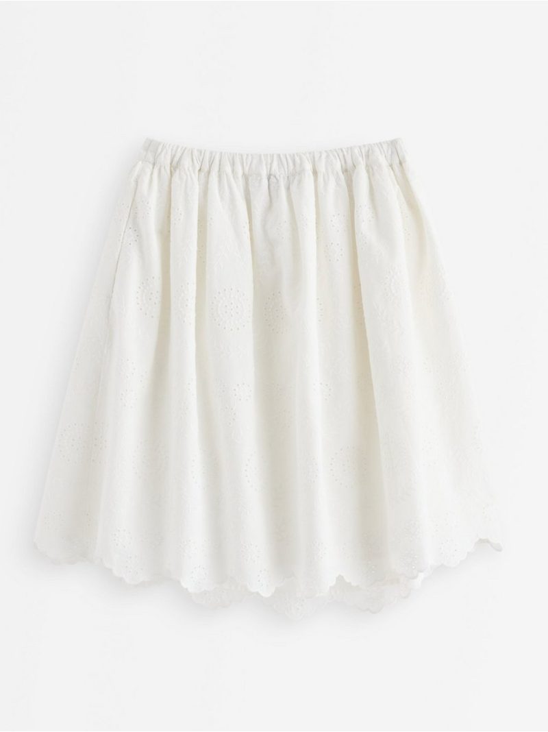 Mini skirt with broderie anglaise - 3011570-300