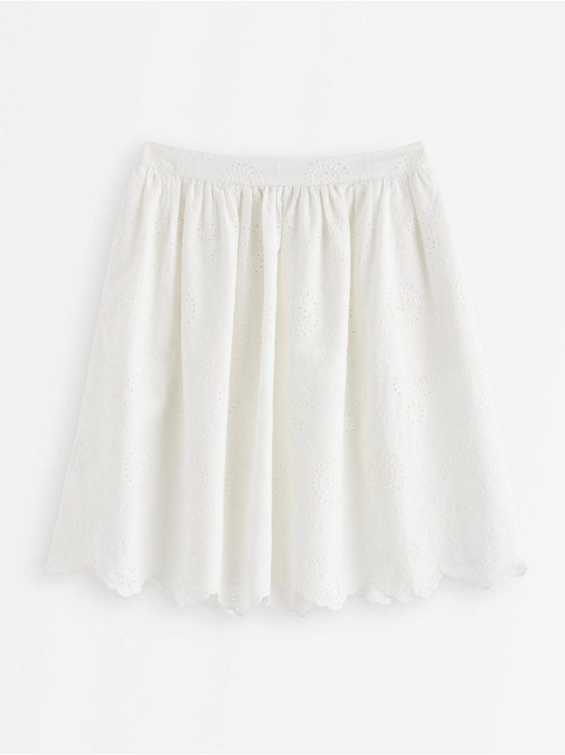 Mini skirt with broderie anglaise - 3011570-300