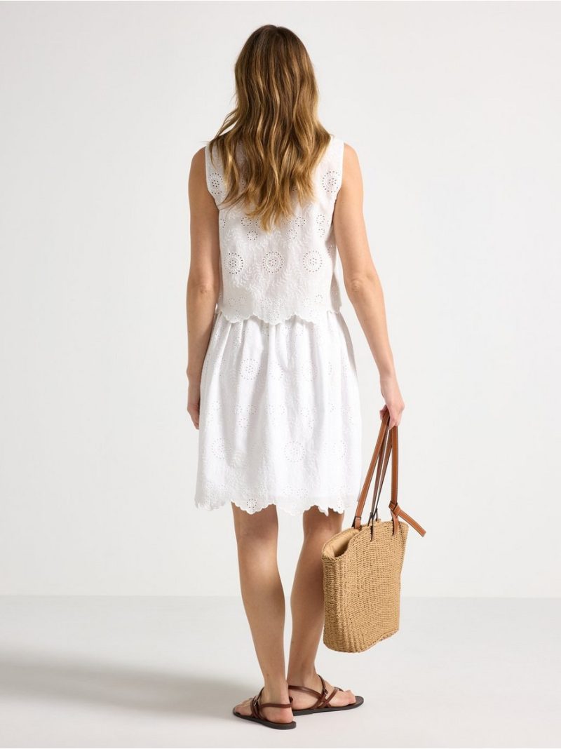 Mini skirt with broderie anglaise - 3011570-300