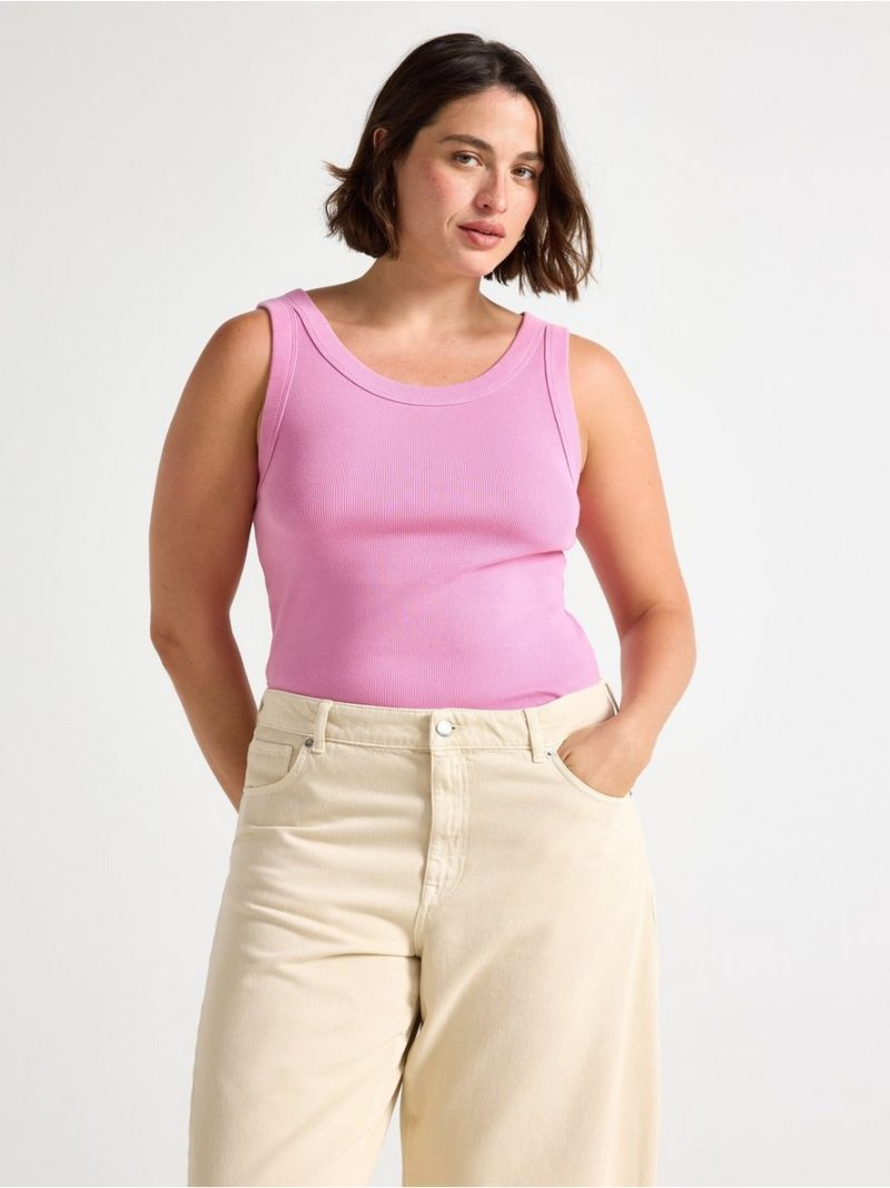 - Ribbed tank top in washed cotton Ribbed tank top in washed cotton - 3011579-9619