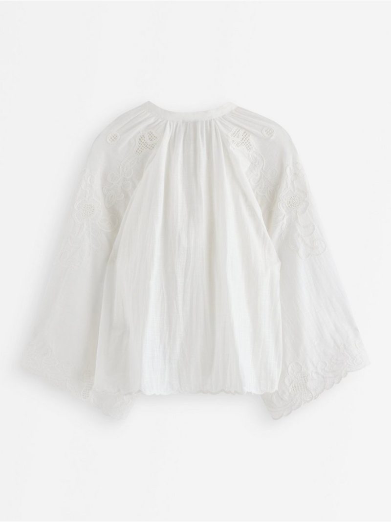 Embroidered blouse with wide sleeves - 3011891-1418
