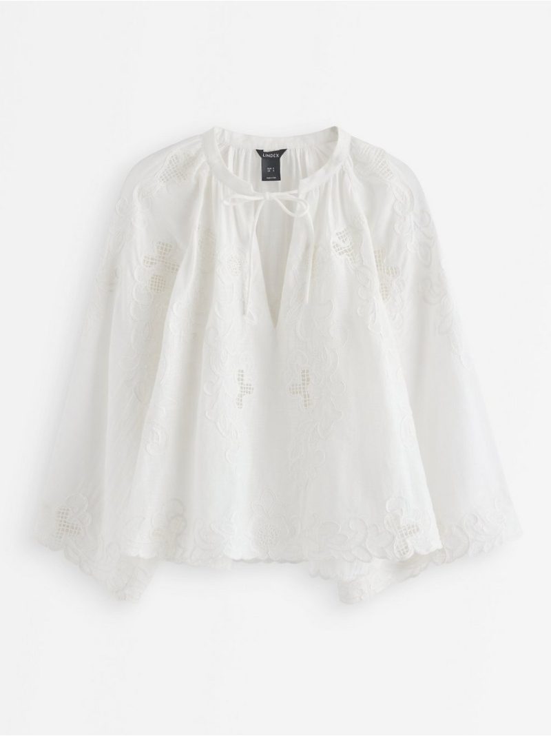 Embroidered blouse with wide sleeves - 3011891-1418