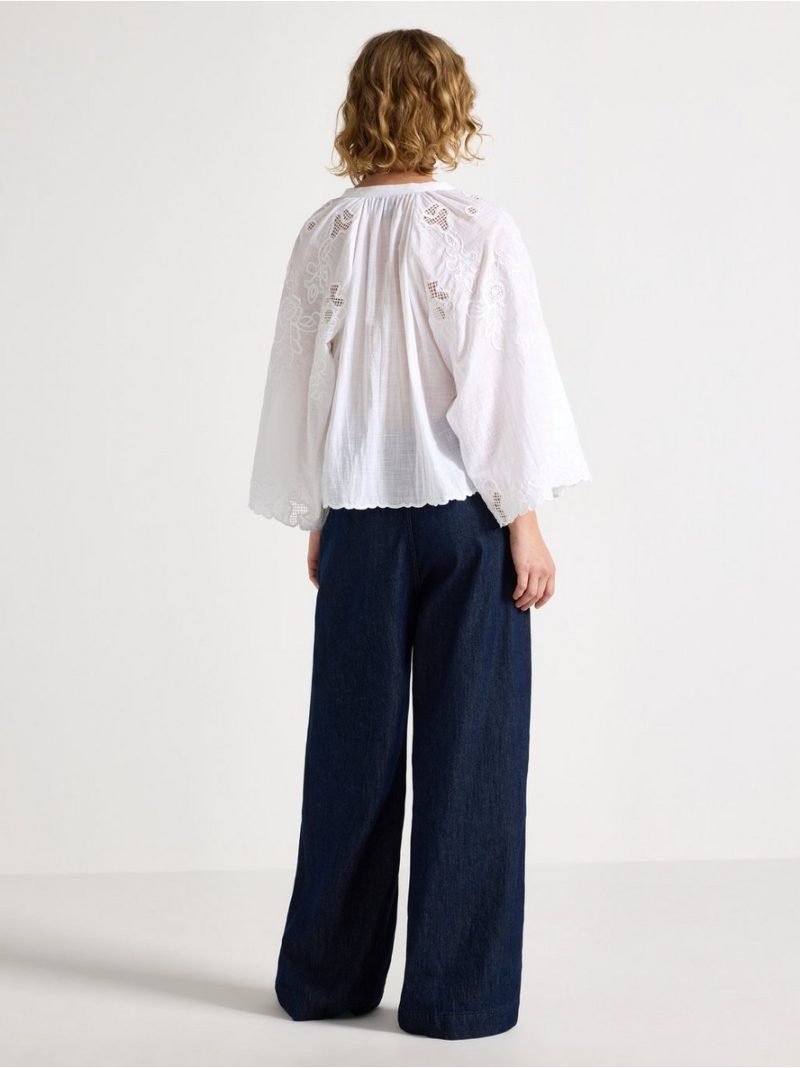 WIDE  denim trousers with elastic waist - 3012289-822