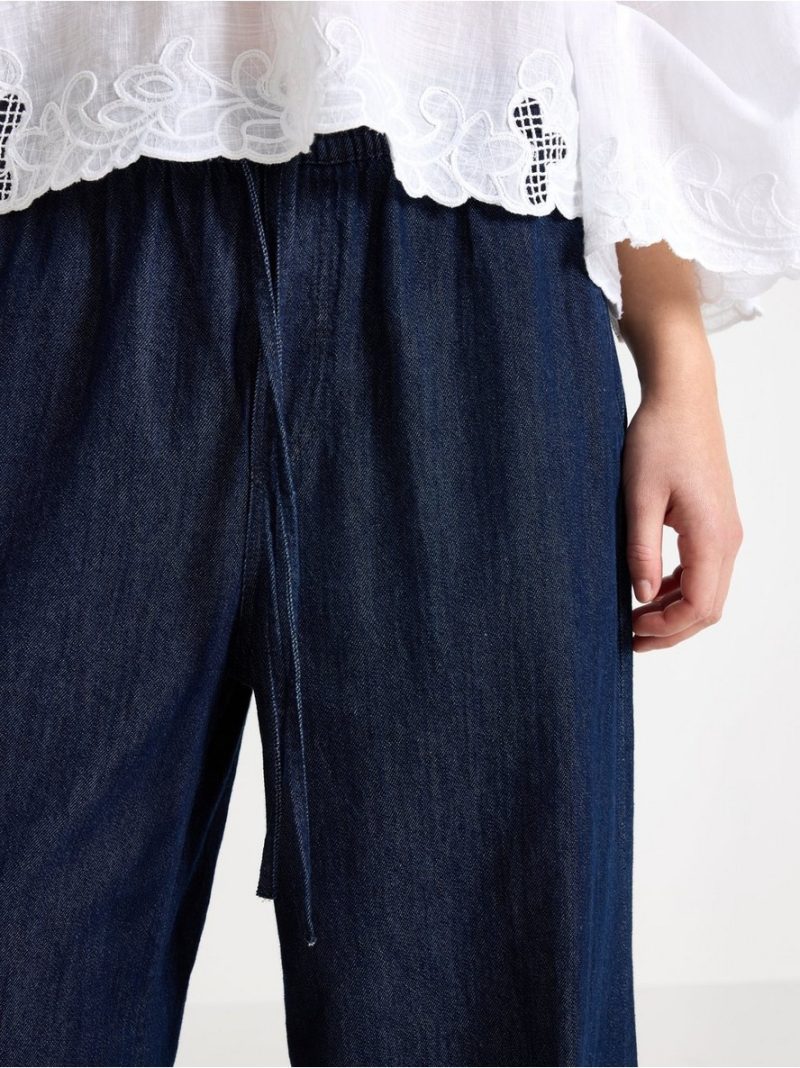 WIDE  denim trousers with elastic waist - 3012289-822