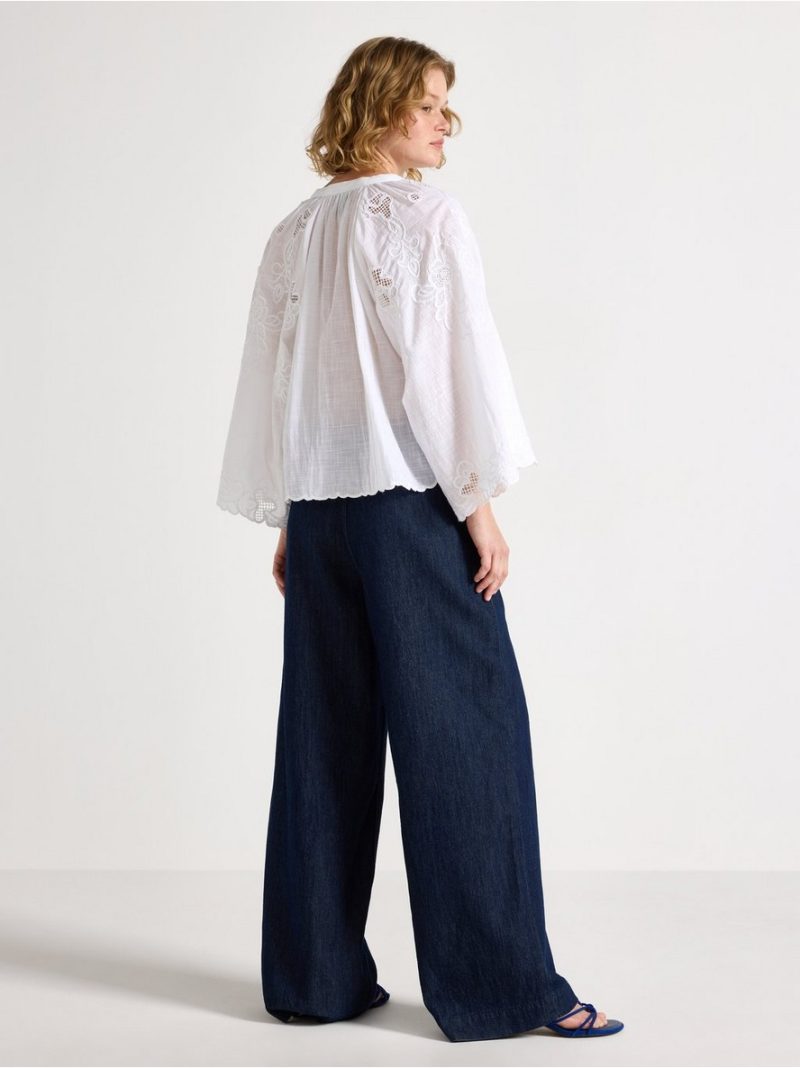 WIDE  denim trousers with elastic waist - 3012289-822