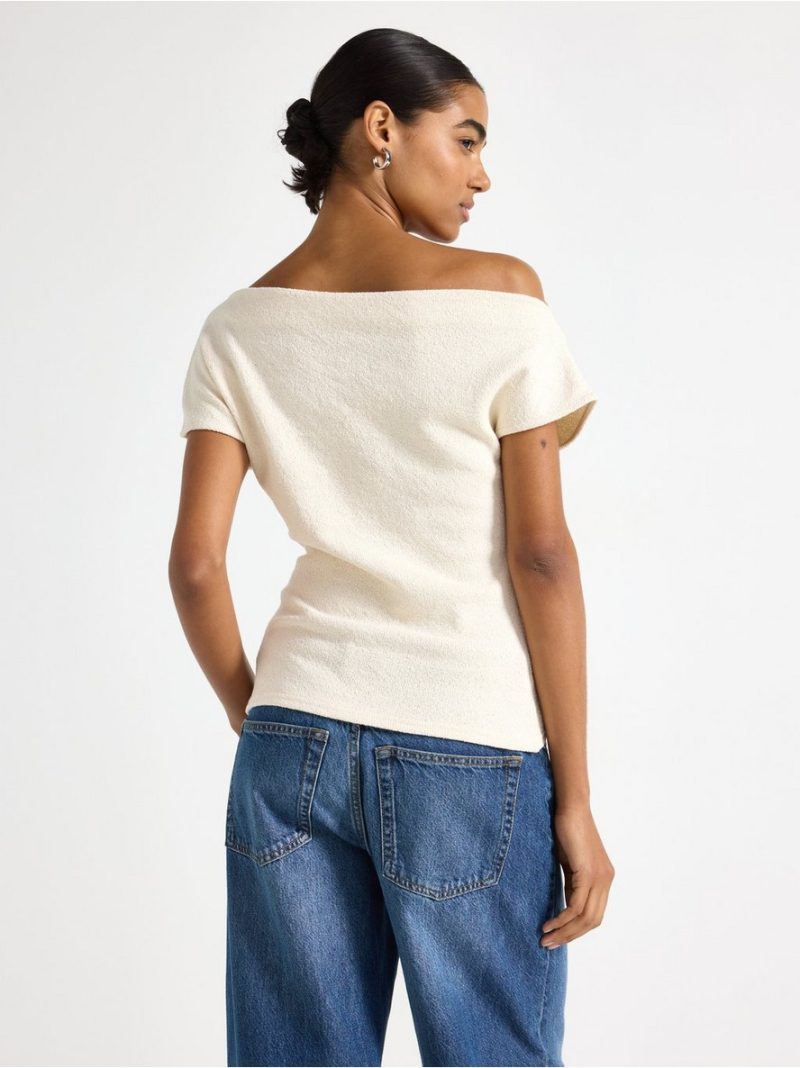 Fine-knit top with short sleeves - 3012996-1480
