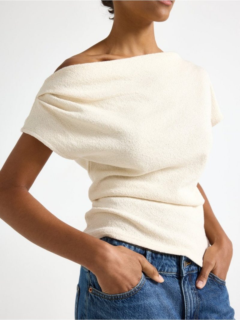 Fine-knit top with short sleeves - 3012996-1480