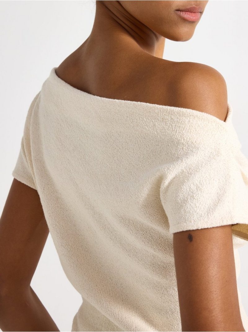 Fine-knit top with short sleeves - 3012996-1480