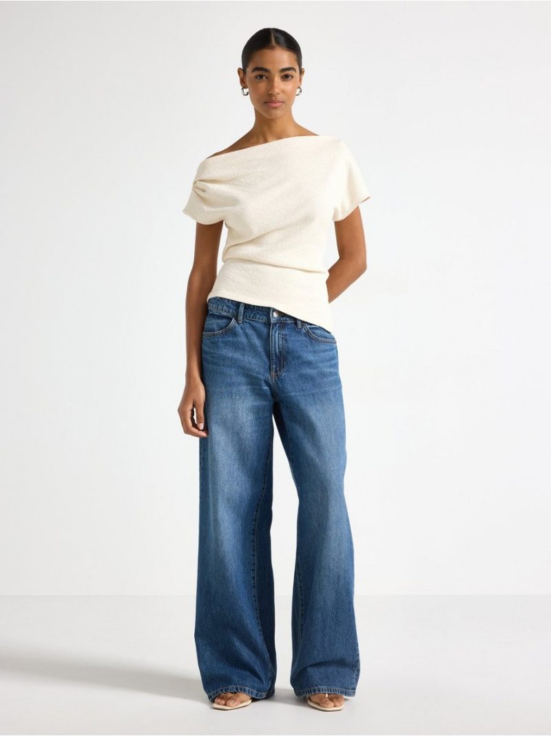 Fine-knit top with short sleeves - 3012996-1480