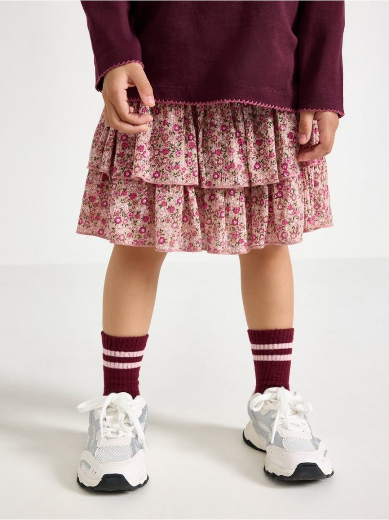 Flounce skirt in viscose - 3007140-8493