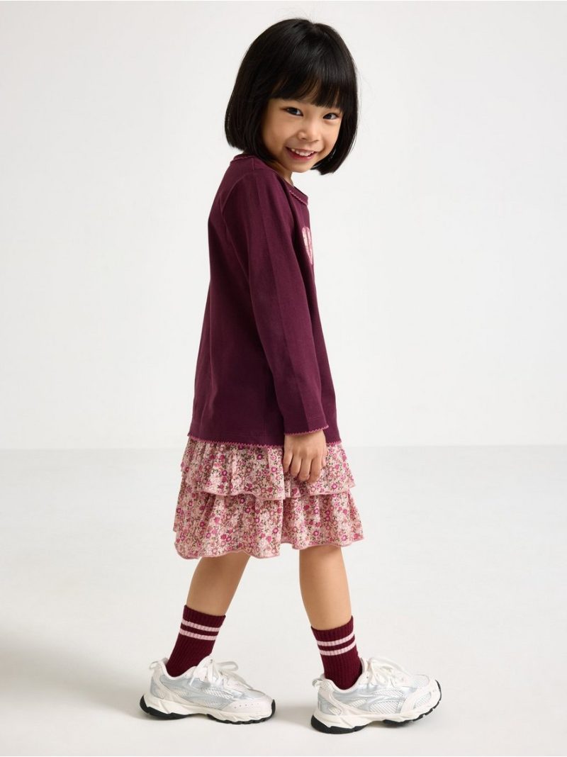 Flounce skirt in viscose - 3007140-8493