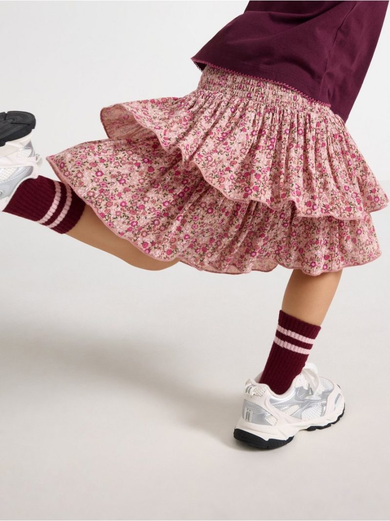 Flounce skirt in viscose - 3007140-8493