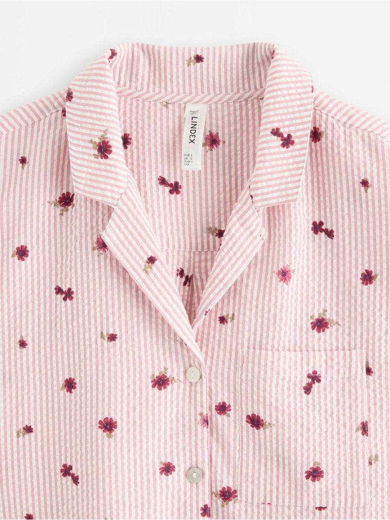 Pyjama shirt in seersucker - 3008916-8929