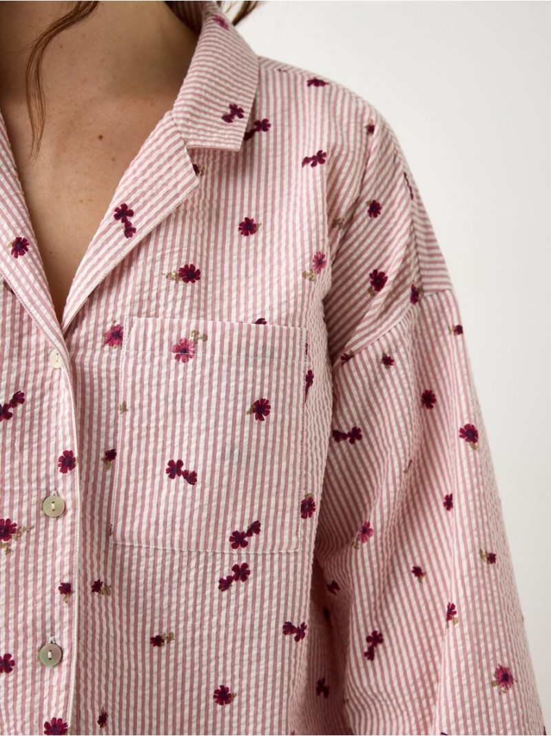 Pyjama shirt in seersucker - 3008916-8929