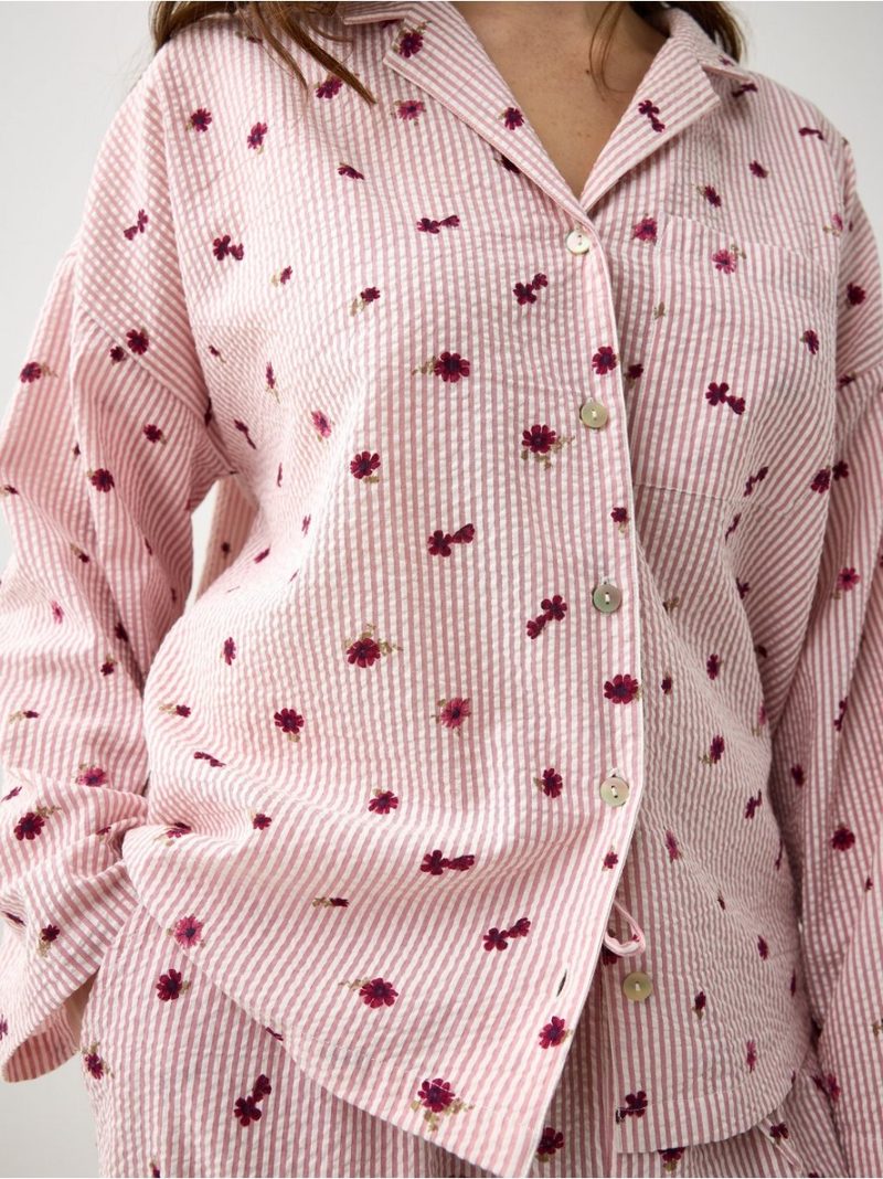 Pyjama shirt in seersucker - 3008916-8929