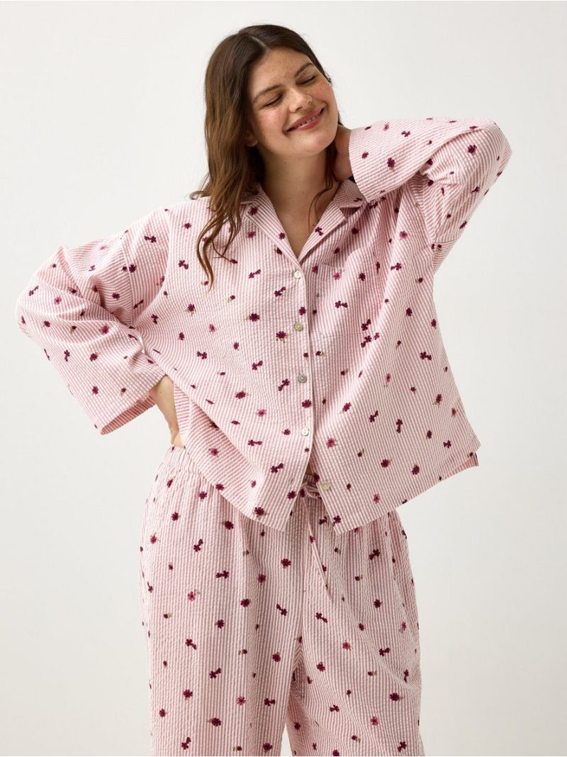 Pyjama shirt in seersucker - 3008916-8929