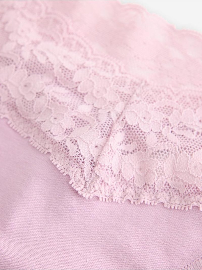 Thong in cotton with lace - 3008957-5843