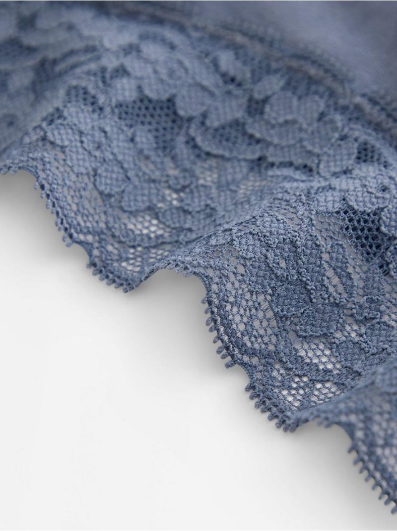 Thong in cotton with lace - 3008957-6946
