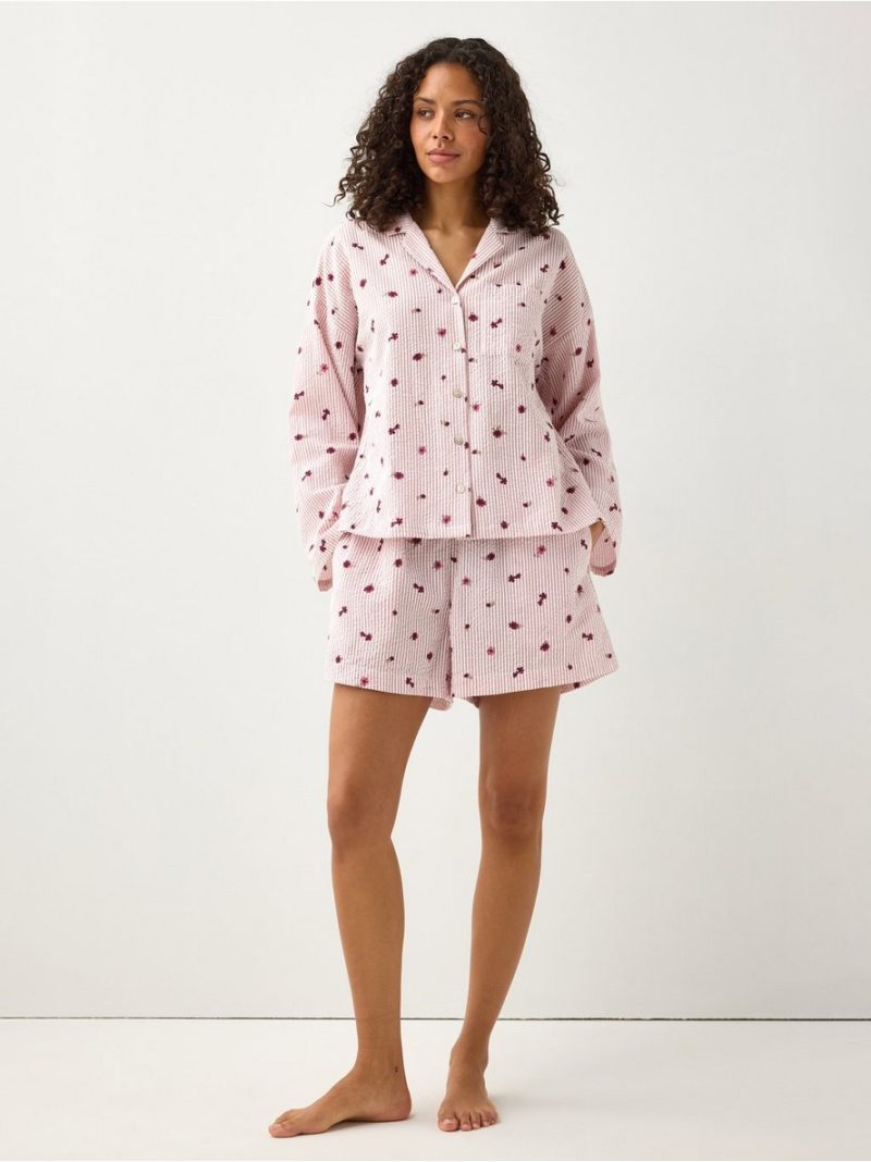 Pyjama shorts in seersucker - 3009516-8929