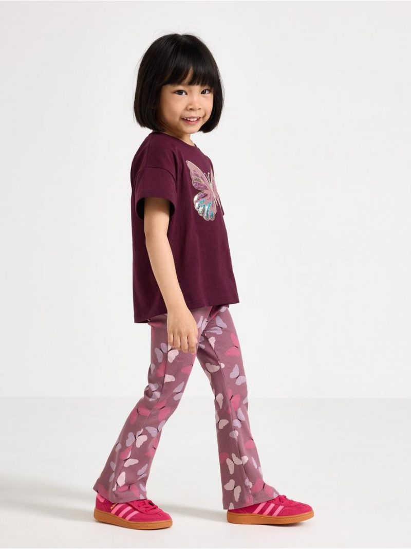 Flared ribbed leggings - 3009588-9438