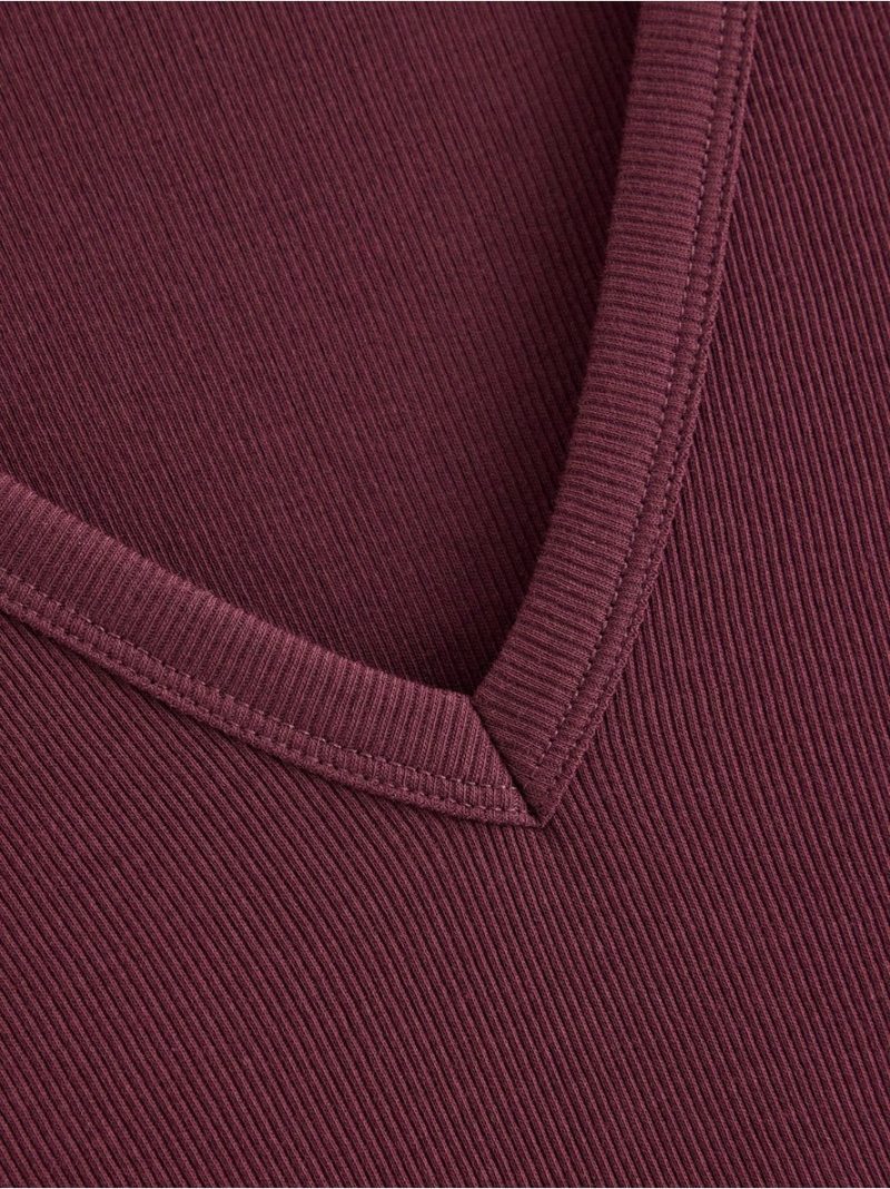 Ribbed short-sleeved top - 3010094-7390